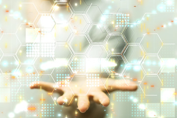 Digital Network and data concept