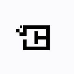 letter c pixel vector logo design template
