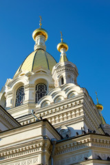 Fototapeta na wymiar Pokrovskaya Cathedral of the Russian Orthodox Church of Sevastopol