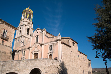 Fototapeta na wymiar Ancient cathedral of the small town of Ripalimosani, Molise region, Italy