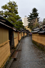 Fototapeta premium View of a alley in the samurai district, Kanazawa