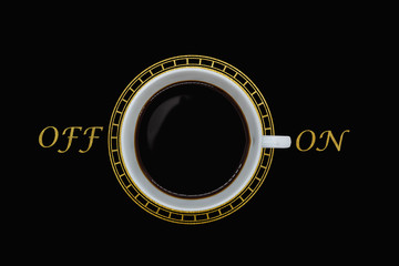 Coffee as energy concept on black background