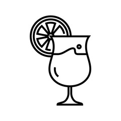 Fototapeta na wymiar Citrus cocktail line icon, concept sign, outline vector illustration, linear symbol.