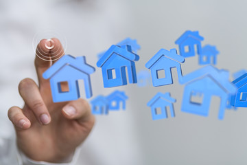 Real Estate Agent house hand concept.