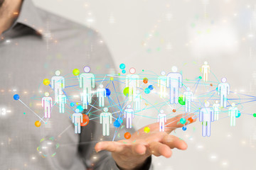 team work connection digital concept .