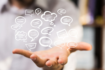 speech bubbles. People Chatting. Vector illustration of a communication concept, relating to feedback