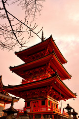 Fototapeta premium View of the wonderful pagoda Koyasu in the Kiyomizu complex