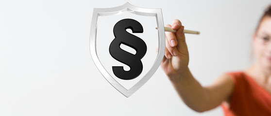 symbol paragraph law sign digital in hand