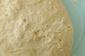 fermented yeast dough, dough and kneaded dough ready to make bread,