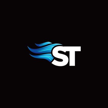 St logo monogram emblem style with crown shape Vector Image