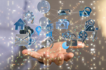 Big data visualization. Network connection structure