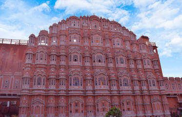 Fototapeta na wymiar Famous Hawa Mahal of Jaipur