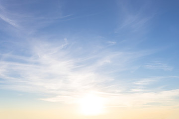 dramatic sunset over a cloudy sky, evening outdoor background