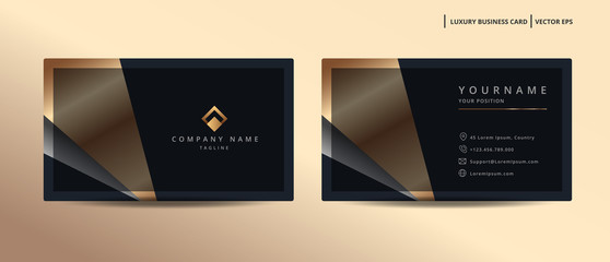 Luxury design business card with gold style minimalist template