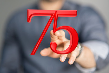 75 Anniversary 3d numbers. template for Celebrating 75 anniversary event party.