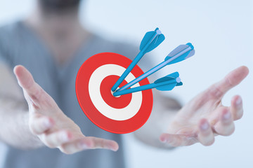 dart target arrow hitting on bullseye which is the ultimate goal that everyone wants.