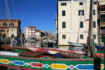 Beautiful Chioggia village in venetian lagoon