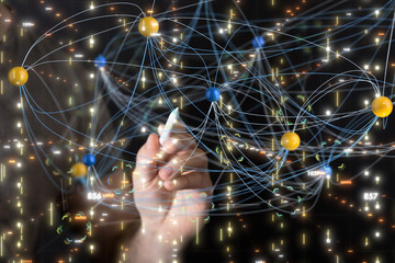 Big data visualization. Network connection structure
