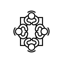 Collective work line icon, concept sign, outline vector illustration, linear symbol.