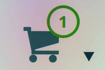 E-Commerce computer monitor online shopping store shopping cart