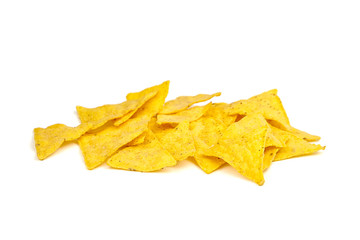 Naklejka premium nachos, corn chips, isolated on white background