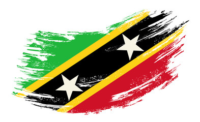 Saint Kitts and Nevis flag grunge brush background. Vector illustration.