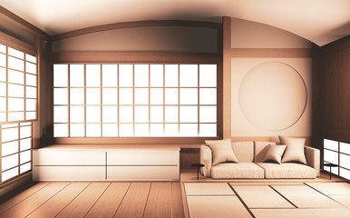 Interior mock up Japan Room Design Japanese-style and the white backdrop provides a window for editing. 3D rendering