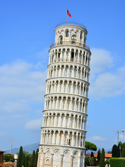 Fototapeta na wymiar Leaning Tower on the Cathedral Square, Square of Miracles in Pisa, Italy