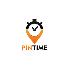 Pin Time Logo Template Design