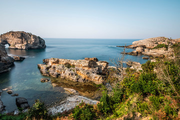 The rocky coast of Bagirganli village of Kandira district.