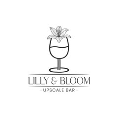 Creative Lilly Flower, Bar Logo Template
