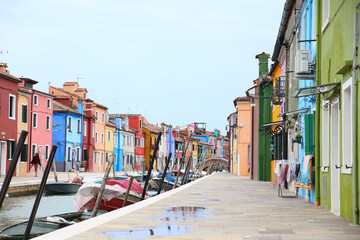 Fototapeta na wymiar Colorful Burano island in Venice lagoon