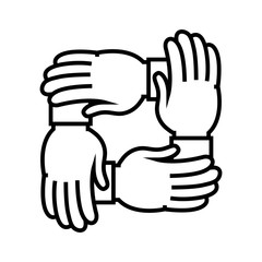 Obraz premium Collaboration line icon, concept sign, outline vector illustration, linear symbol.
