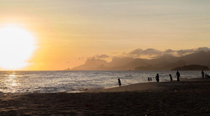 Fototapeta premium Panorama of the sea in the afternoon