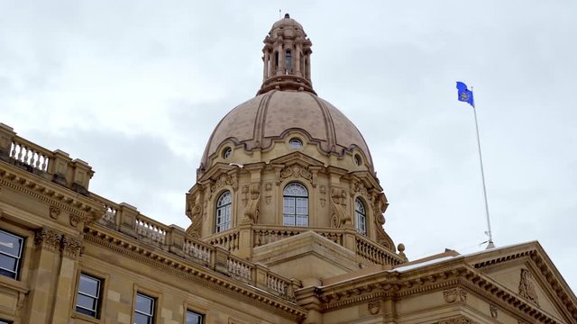 Alberta Legislature Building with Alberta Flag
