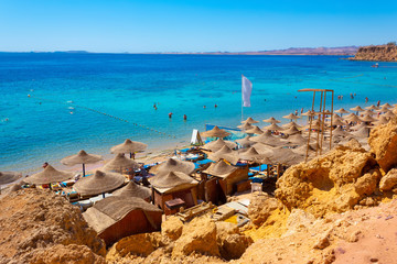 Reefs on Red sea beach resort in Egypt