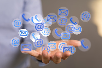 Hand Touching Email With Finger.