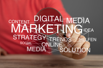 marketing digital concept in hand