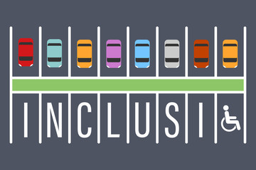 inclusion disabled person concept parking lot vector © Passatic