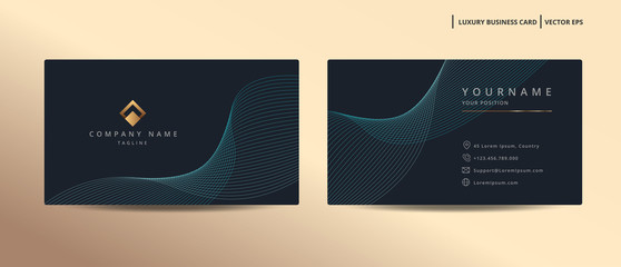 Luxury design business card with gold style minimalist template