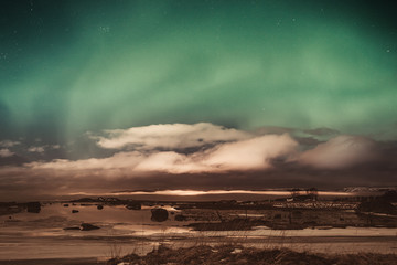 clouds in the sky and aurora