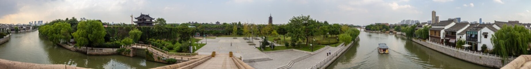 Panmen Scenic Area and Waicheng River, Suzhou, Jiangsu Province, China