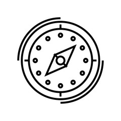 Compass line icon, concept sign, outline vector illustration, linear symbol.