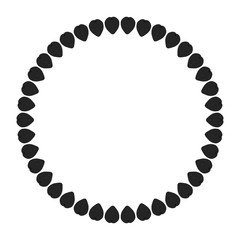 Ink Abstract circle pattern mandala flower floral petal stack symbol simple cute modern circular pattern sun star rays beauty lace motif black white single art mehendi Digital textile frame stamp