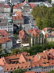 Obraz premium Ljubljana, Slovenia, Cityscape from Above