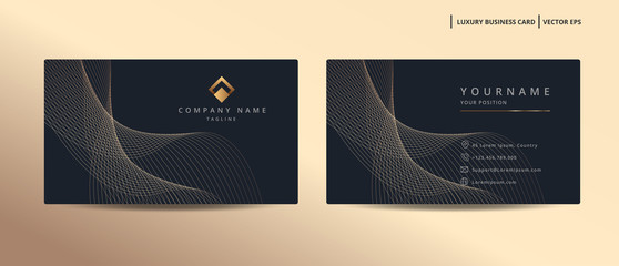 Fototapeta premium Luxury design business card with gold style minimalist template