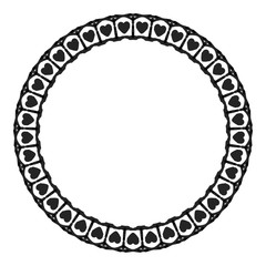 Ink Abstract circle pattern mandala flower floral petal stack symbol simple cute modern circular pattern sun star rays beauty lace motif black white single art mehendi Digital textile frame stamp