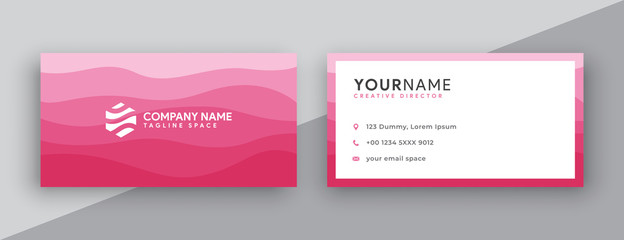 pink business card design. modern double sided business card design concept , clean and modern style