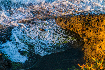 High wave view in stormy sea