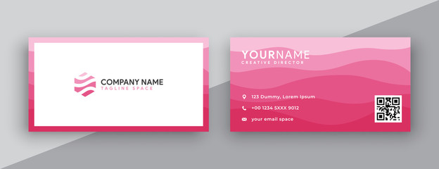 pink business card design. modern double sided business card design concept , clean and modern style
